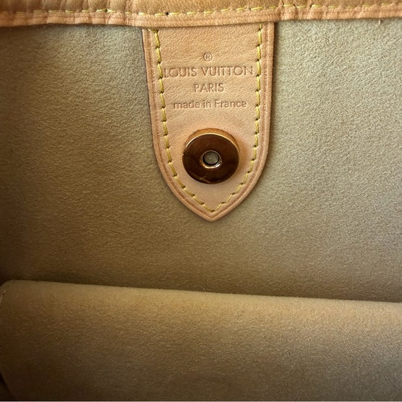 Louis Vuitton Galliera PM Damier Azur Hobo Shoulder Bag Leather Trim Authentic - Picture 12 of 14